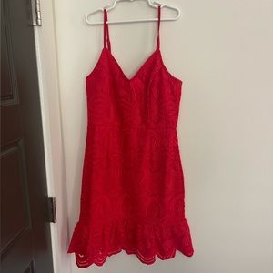 Lulus Red Lace Mini Dress